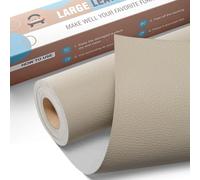 OAZ Parches Cuero Adhesivo, 40 x 160cm Cuero Adhesivo Parches Polipiel, Parches de Reparación Autoadhesivos, Parche Cuero Adhesivo para Muebles, Sofás, Asientos De Coche,Cabecera,Bolsos (Gris marfil)