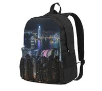 OAZCVBNN Aerial Night Of View Hong Kong - Mochila ligera para adultos, de gran capacidad, para senderismo, al aire libre, viajes, uso diario