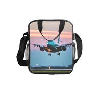 OAZCVBNN Airplane in The Evening Lights - Bolsa de almuerzo transparente para almacenamiento de alimentos, caja bento para escuela y oficina, viajes, picnic