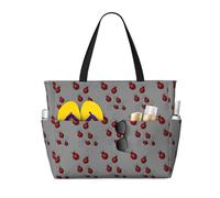 OAZCVBNN Art Ladybug Tracks - Bolsa reutilizable para verano, ligera, vacaciones, picnic, gimnasio, camping, uso versátil