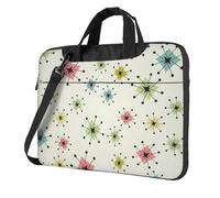 OAZCVBNN Atomic Stars - Maletín versátil con estampado de estrellas retro para laptop con opciones de maletín de hombro, Black, 13 inch
