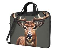 OAZCVBNN Beauty Deer Print - Bolsa versátil para laptop, elegante funda para laptop con opciones de maletín de hombro tipo mensajero, Black, 13 inch