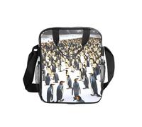 OAZCVBNN Bolsa de almuerzo con estampado de pingüinos en la nieve para almacenamiento transparente de alimentos, caja bento para escuela y oficina, viajes, picnic
