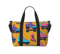 OAZCVBNN Bolsa de viaje de mano versátil unisex con estampado de patines coloridos, ligera, para fin de semana, camping, al aire libre, aventura