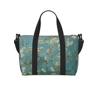 OAZCVBNN Bolsa de viaje unisex versátil con estampado de almendros y flores de almendro, ligera, para fin de semana, camping, al aire libre, aventura