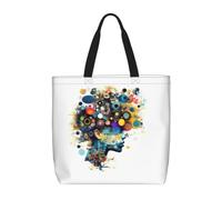 OAZCVBNN Bolsa organizadora extragrande con estampado de cerebro de inteligencia artificial, para mujeres y hombres, ligera, reutilizable
