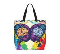 OAZCVBNN Bolsa organizadora extragrande para mujeres y hombres, ligera, reutilizable, con impresión de ventaja de cerebro izquierdo y derecho
