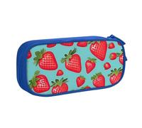 OAZCVBNN Bonito estuche con estampado de fresas para guardar maquillaje, gomas de borrar, bolígrafos, estudiantes, escuela, oficina, multiescena, Blue, Talla única, Juego de mochila escolar