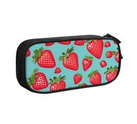 OAZCVBNN Bonito estuche con estampado de fresas para guardar maquillaje, gomas de borrar, bolígrafos, estudiantes, escuela, oficina, multiescena, Black, Talla única, Juego de mochila escolar