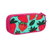 OAZCVBNN Bonito estuche con estampado de fresas para lápices, borradores, bolígrafos, estudiantes, escuela, oficina, multiescena, Pink, Talla única, Juego de mochila escolar