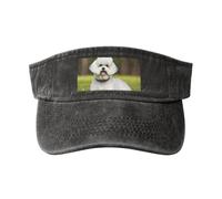 OAZCVBNN Bonito gorro vintage con estampado de perro Bichon Frise con hebilla ajustable, clásica, a la moda, informal, deportiva, Negro, Talla única
