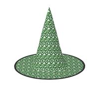OAZCVBNN Bonito sombrero de bruja unisex con estampado de hojas de palma verde para carnaval, cosplay, gorra plegable y fiestas temáticas