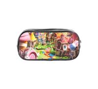 OAZCVBNN Candy Land Print - Estuche transparente para organizar artículos de papelería para niños y niñas