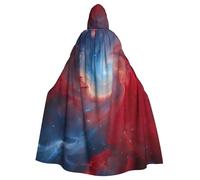 OAZCVBNN Capa con capucha con estampado de galaxia roja y azul para hombres y mujeres, para carnaval, cosplay, para festivales y fiestas temáticas