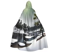 OAZCVBNN Capa ligera con capucha y estampado de árbol de aguja de pino, para cosplay, carnaval, fiesta de disfraces, festival, temática