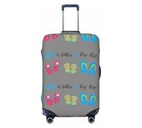 OAZCVBNN Chanclas de caligrafía para zapatos de playa, fundas únicas para maleta, funda de equipaje de viaje con diseño elástico antiarañazos, Black, M