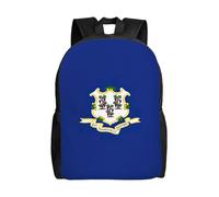 OAZCVBNN Connecticut - Mochila unisex con estampado de la bandera del estado de Connecticut, mochila elegante para viajes diarios, gran capacidad