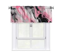OAZCVBNN Cortinas de primavera con estampado artístico de mármol y tinta abstracta rosa, elegante, 137 x 45,7 cm, jacquard para ventana