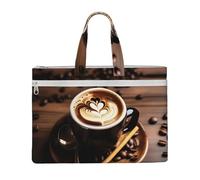 OAZCVBNN Delicious Heart Coffee Print - Bolsa de lona de gran capacidad para archivos, oficina, viajes, compras, organizador de almacenamiento