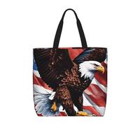 OAZCVBNN Eagle With USA Flag Print - Bolsa de viaje reutilizable y respetuosa con el medio ambiente, ligera, para el trabajo, uso diario