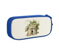 OAZCVBNN Estuche con diseño de edificio antiguo con rama de olivo romano y estampado griego para guardar lápices, maquillaje, borradores, bolígrafos, estudiantes, escuela, oficina, multiescena, Blue