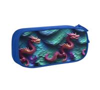 OAZCVBNN Estuche con estampado de escamas de dragón mágico en 3D, estuche de almacenamiento para maquillaje, gomas de borrar, bolígrafos, estudiantes, escuela, oficina, uso multiescena, Blue, Talla