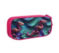 OAZCVBNN Estuche con estampado de escamas de dragón mágico en 3D, estuche de almacenamiento para maquillaje, gomas de borrar, bolígrafos, estudiantes, escuela, oficina, uso multiescena, Pink, Talla