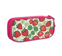 OAZCVBNN Estuche con estampado de fresas para guardar maquillaje, gomas de borrar, bolígrafos, estudiantes, escuela, oficina, multiescena, Pink, Talla única, Juego de mochila escolar