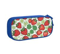 OAZCVBNN Estuche con estampado de fresas para guardar maquillaje, gomas de borrar, bolígrafos, estudiantes, escuela, oficina, multiescena, Blue, Talla única, Juego de mochila escolar