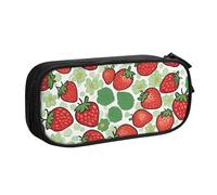 OAZCVBNN Estuche con estampado de fresas para guardar maquillaje, gomas de borrar, bolígrafos, estudiantes, escuela, oficina, multiescena, Black, Talla única, Juego de mochila escolar