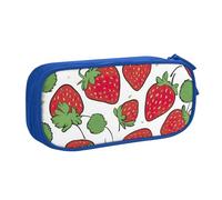 OAZCVBNN Estuche con estampado de fresas para guardar maquillaje, gomas de borrar, bolígrafos, estudiantes, escuela, oficina, multiescena, Blue, Talla única, Juego de mochila escolar