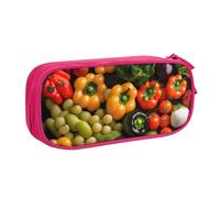 OAZCVBNN Estuche con estampado de frutas y verduras frescas, almacenamiento de maquillaje, gomas de borrar, bolígrafos, estudiantes, escuela, oficina, multiescena, Pink, Talla única, Juego de mochila