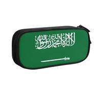 OAZCVBNN Estuche con estampado de la bandera de Arabia Saudita, almacenamiento de maquillaje, gomas de borrar, bolígrafos, estudiantes, escuela, oficina, uso multiescena, Black, Talla única, Juego de