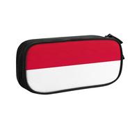 OAZCVBNN Estuche con estampado de la bandera de Mónaco para guardar maquillaje, gomas de borrar, bolígrafos, estudiantes, escuela, oficina, multiescena, Black, Talla única, Juego de mochila escolar