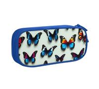 OAZCVBNN Estuche con estampado de mariposa y violonchelo para guardar maquillaje, gomas de borrar, bolígrafos, estudiantes, escuela, oficina, multiescena, Blue, Talla única, Juego de mochila escolar