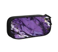 OAZCVBNN Estuche con estampado de mármol morado para guardar maquillaje, gomas de borrar, bolígrafos, estudiantes, escuela, oficina, multiescena, Black, Talla única, Juego de mochila escolar