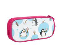 OAZCVBNN Estuche con estampado de pingüino, globo, copo de nieve, estuche de almacenamiento para maquillaje, gomas de borrar, bolígrafos, estudiantes, escuela, oficina, multiescena, Pink, Talla única