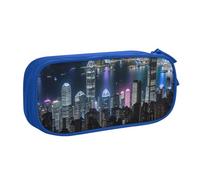 OAZCVBNN Estuche con impresión de noche aérea de Hong Kong para guardar lápices, maquillaje, borradores, bolígrafos, estudiantes, escuela, oficina, uso multiescena, Blue, Talla única, Juego de mochila