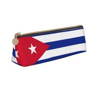 OAZCVBNN Estuche de cuero con estampado de bandera cubana elegante bolsa para escuela, viajes, organización de maquillaje, ligero