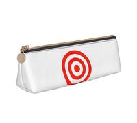 OAZCVBNN Estuche de lápices de cuero con estampado de objetivo, elegante estuche para escuela, viajes, maquillaje, ligero