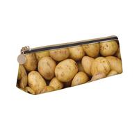 OAZCVBNN Estuche de lápices de cuero con estampado de patatas de jardín, estuche elegante para escuela, viajes, maquillaje