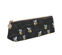 OAZCVBNN Estuche de piel con estampado de abeja voladora, elegante bolsa para escuela, viajes, organización de maquillaje, ligero