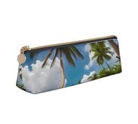OAZCVBNN Estuche de piel con estampado tropical de dos palmeras, elegante, para escuela, viajes, organización de maquillaje, ligero