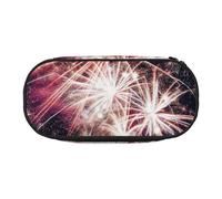 OAZCVBNN Estuche ligero con diseño de explosión de fuegos artificiales para escuela, estudiantes, maquillaje, viajes, niño y niña, Black, Talla única, Organizador de bolsas