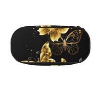 OAZCVBNN Estuche ligero con estampado de mariposas y mariposas en color dorado y blanco, Black, Talla única, Organizador de bolsas