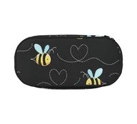 OAZCVBNN Estuche ligero y práctico con estampado de abeja voladora, estuche para lápices, escuela, estudiantes, maquillaje, viajes, niño y niña, Black, Talla única, Organizador de bolsas