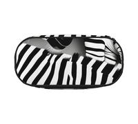 OAZCVBNN Estuche ligero y práctico con estampado de cebra para estudiantes, para estudiantes, maquillaje, viajes, niño y niña, Black, Talla única, Organizador de bolsas