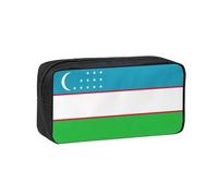 OAZCVBNN Estuche organizador de papelería con diseño de bandera de la República de Uzbekistán de gran capacidad para oficina, viajes, dormitorio