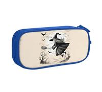 OAZCVBNN Estuche para lápices con estampado de bruja voladora de Halloween, maquillaje, borradores, bolígrafos, estudiantes, escuela, oficina, multiescena, Blue, Talla única, Juego de mochila escolar