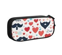 OAZCVBNN Estuche para lápices con estampado del Día del Padre y el amor y papá, para guardar maquillaje, gomas de borrar, bolígrafos, estudiantes, escuela, oficina, multiescena, Black, Talla única